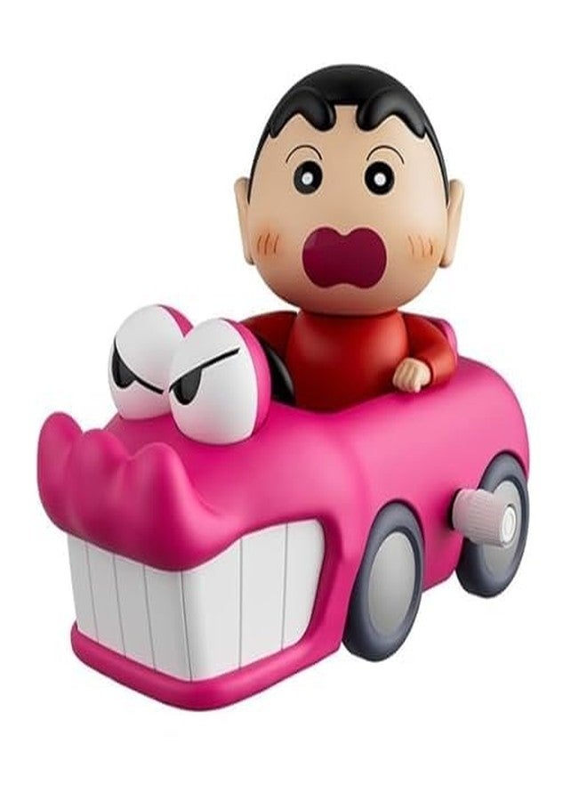 acrown Cute Animal Toys for Kids Sensory Worm Animal Wind up Colorful Toy Insect Figurines for Boys and Girls Multicolor (Crocodile Shinchan car) - Image 1